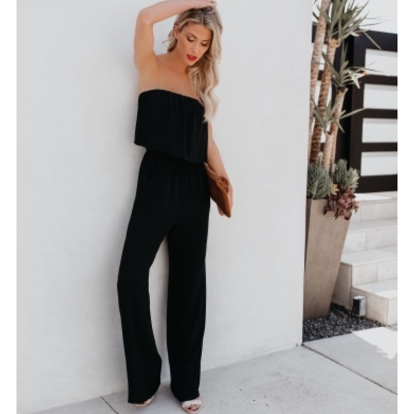 black pocketed jumpsuit